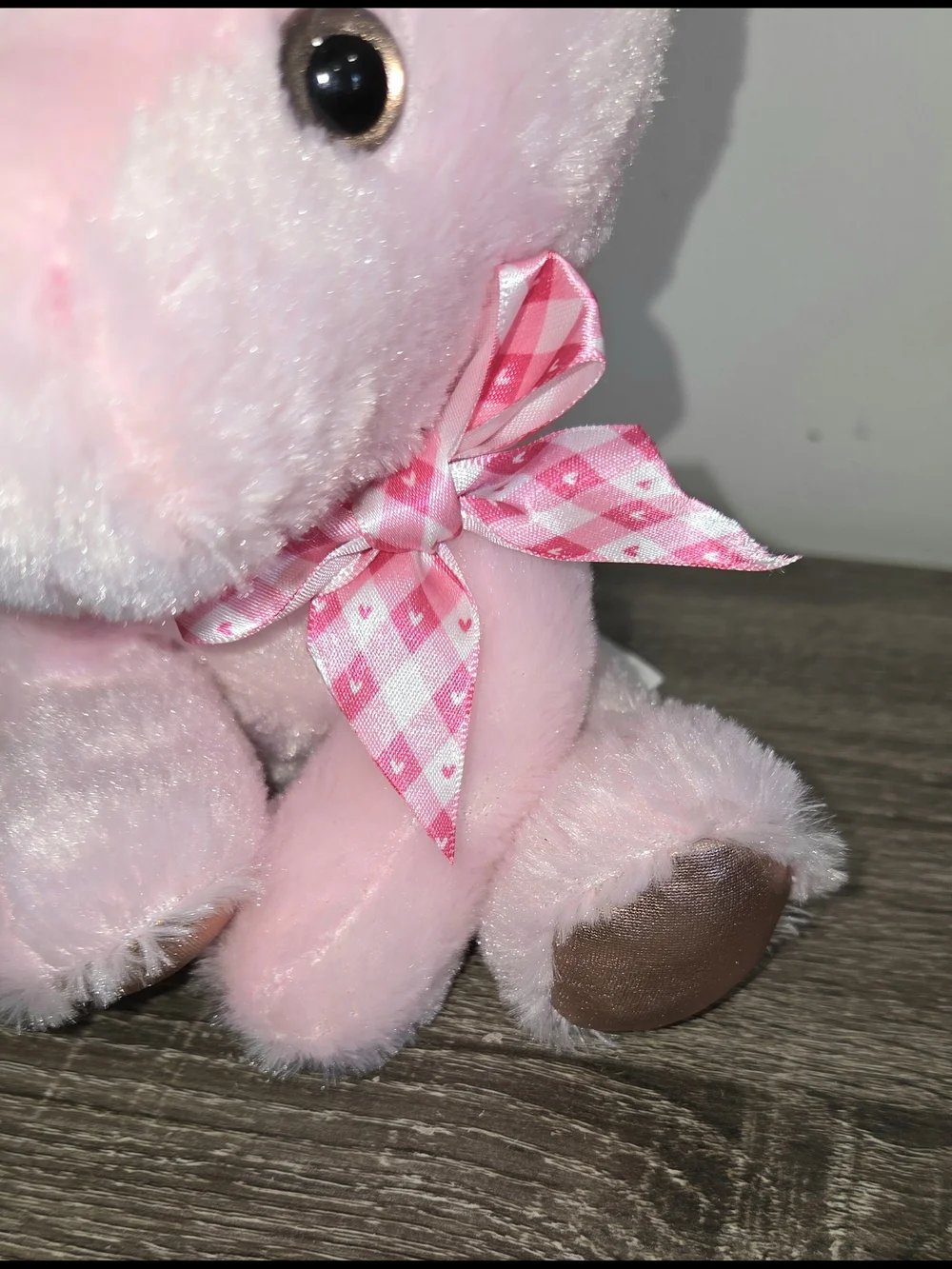 Inter-American Products Pink Rose Gold Metallic Unicorn with Bow Plush Yellow